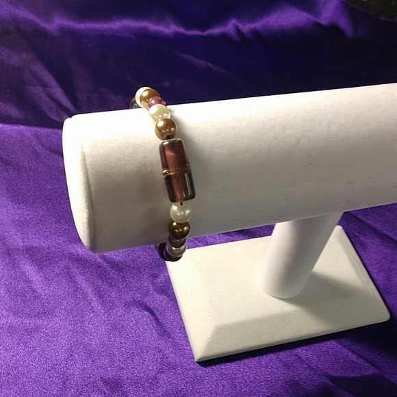 white, purple, and brown bracelet - Picture 4 of 5